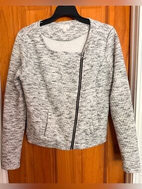 C Asymmetrical Zip Heather Gray Moto Jacket